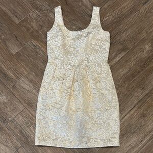 Elegant Aqua Cream Floral Dress